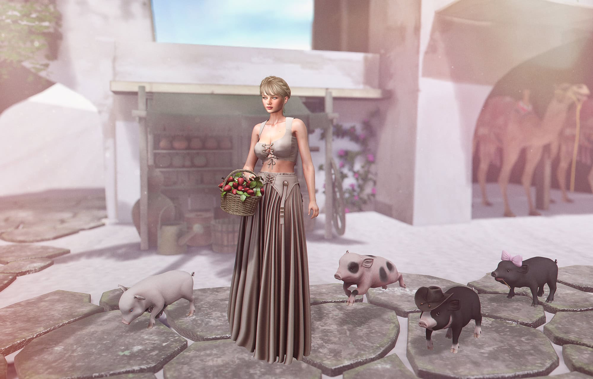 Just a Girl and Her Pigs